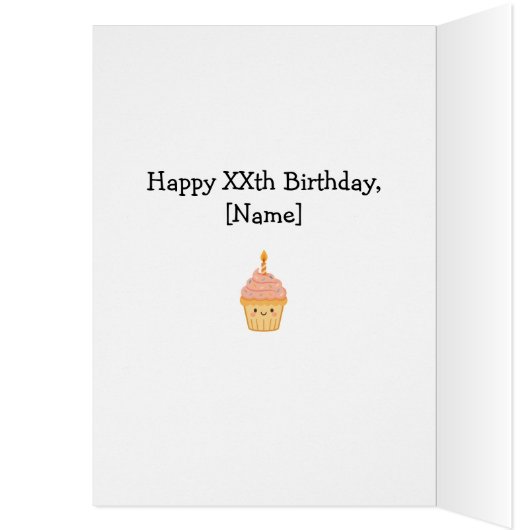 完全カスタムに祖母の孫娘誕生日カード (内側 (左))