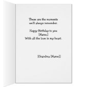 完全カスタムに祖母の孫娘誕生日カード (内側 (右))