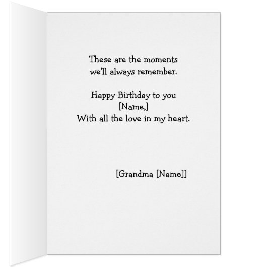 完全カスタムに祖母の孫娘誕生日カード (内側 (右))