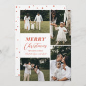 完全カスタムクリスマス4フォトコラージュ シーズンカード (正面/裏面)