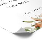 完全カスタム文字、自然開花結婚のサイン ポスター (角)