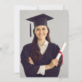 完全カスタム フォト マルーンワレ 卒業パーティー 招待状 (裏面)