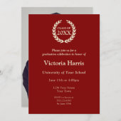 完全カスタム フォト マルーンワレ 卒業パーティー 招待状 (正面/裏面)