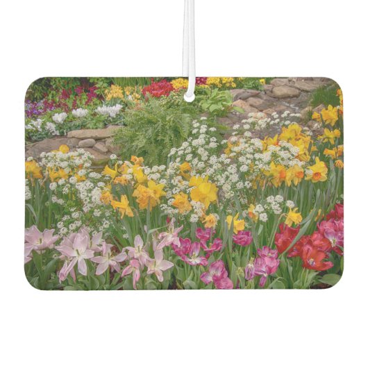 完全カラフル開花春の花 カーエアーフレッシュナー (正面)