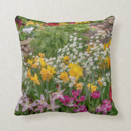 完全カラフル開花春の花 クッション