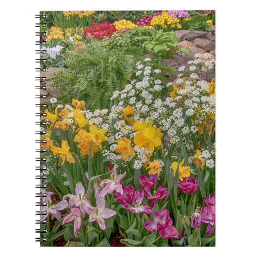 完全カラフル開花春の花 ノートブック (正面)