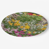 完全カラフル開花春の花 ペーパープレート (アングル)