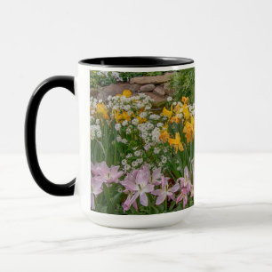 完全カラフル開花春の花 マグカップ