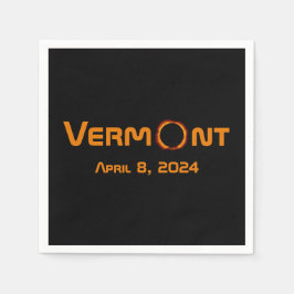 完全バーモント2024太陽の日食 スタンダードカクテルナプキン