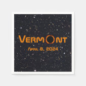 完全バーモント2024太陽の日食 スタンダードカクテルナプキン (正面)