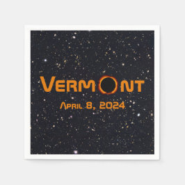 完全バーモント2024太陽の日食 スタンダードカクテルナプキン