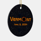 完全バーモント2024太陽の日食 セラミックオーナメント (右)