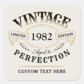 完全パーソナライズされたに成熟した黒金ゴールドヴィンテージ スクエアシール (正面)