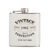 完全パーソナライズされたに成熟した黒金ゴールドヴィンテージ フラスク (正面)