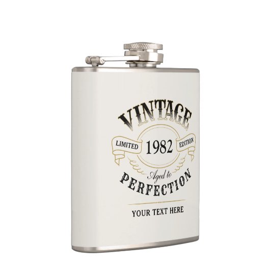 完全パーソナライズされたに成熟した黒金ゴールドヴィンテージ フラスク (右)