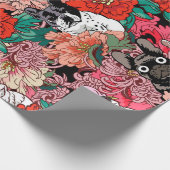 完全フランスの開花 | 素晴らし誕生日 ラッピングペーパー (角)