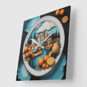 完全プレート スクエア壁時計 (傾斜)