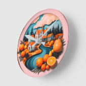 完全プレート ラウンド壁時計 (傾斜)