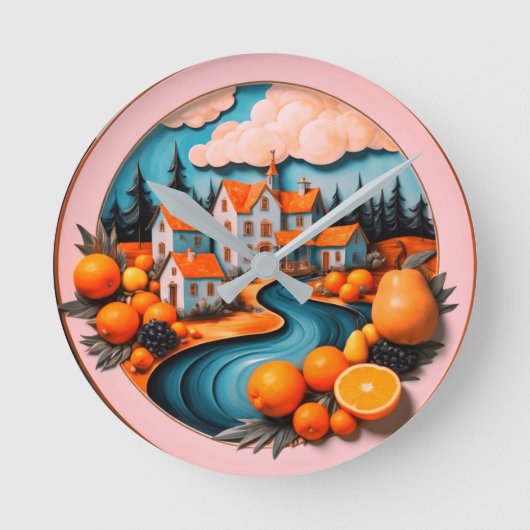 完全プレート ラウンド壁時計 (正面)