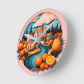 完全プレート ラウンド壁時計 (傾斜)