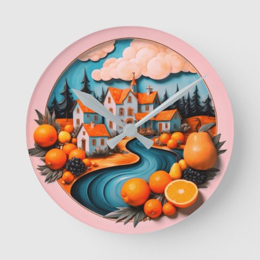 完全プレート ラウンド壁時計 (正面)