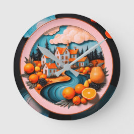 完全プレート ラウンド壁時計