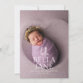 完全ミニマル写モダン真ベビー誕生発表 案内状 (正面)