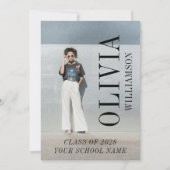 完全モダン写真縦称卒業 案内状 (正面)