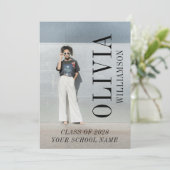 完全モダン写真縦称卒業 案内状 (スタンド正面)