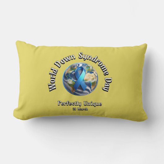 完全ユニークに。ワールドダウン症候群日。 ランバークッション (正面)