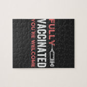 完全ワクチン接種を受けたあなたは歓迎 ジグソーパズル (横)