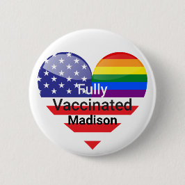 完全ワクチン接種ハート 缶バッジ