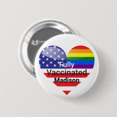 完全ワクチン接種ハート 缶バッジ (正面&裏面)