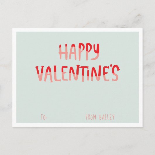 完全一致 | かわいい水色バレンタイン シーズンポストカード (裏面)