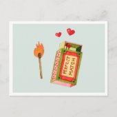 完全一致 | かわいい水色バレンタイン シーズンポストカード (正面)