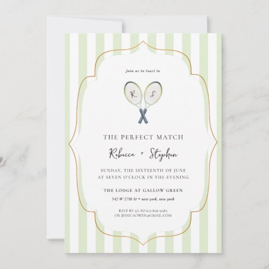 完全一致 |テニスカントリークラブ婚約 招待状 (正面)