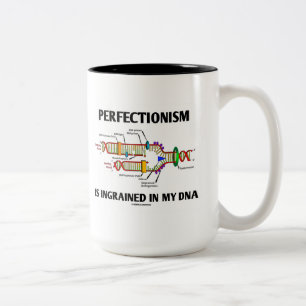 完全主義は私のDNA (遺伝子)で深くしみ込みます ツートーンマグカップ