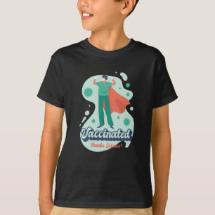 完全予防接種を受け感謝していた科学コビド Tシャツ