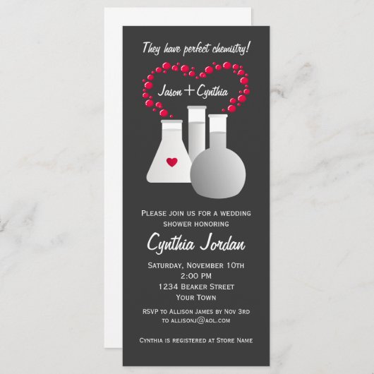 完全化学ブライダルシャワー 招待状 (正面/裏面)