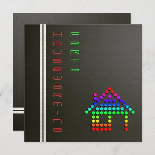 完全引っ越し祝いパーティーパーティの招待状 招待状 (正面/裏面)