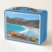 完全無垢の白いビーチと青い海 メタルランチボックス (裏面)