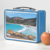 完全無垢の白いビーチと青い海 メタルランチボックス (インサイチュ)