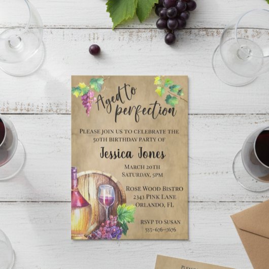 完全熟年のワインラバーバースデーパーティー 招待状