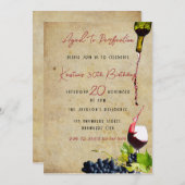 完全熟年のワイン愛好家の誕生日パーティー 招待状 (正面/裏面)