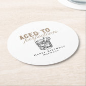 完全熟年ホワイトウイスキー誕生日パーティー ラウンドペーパーコースター (アングル)