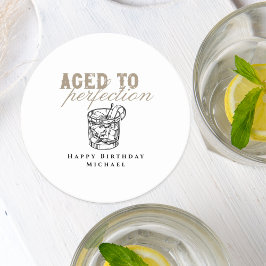 完全熟年ホワイトウイスキー誕生日パーティー ラウンドペーパーコースター