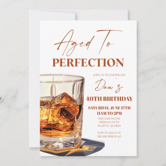 完全熟成ウィスキーグラス誕生日パーティー 招待状 (正面)