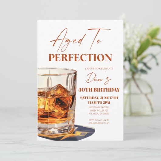 完全熟成ウィスキーグラス誕生日パーティー 招待状 (スタンド正面)
