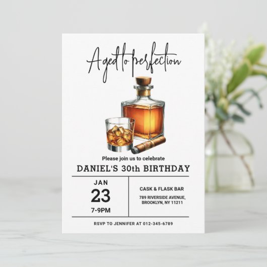 完全熟成ウィスキー葉巻30歳の誕生日 招待状 (スタンド正面)