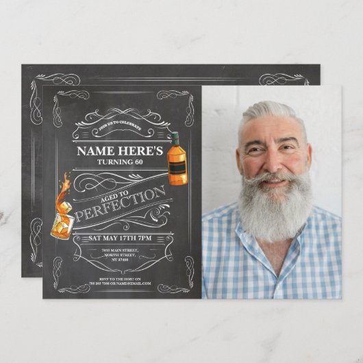 完全熟成ウイスキー写真第60回メンズ写真 招待状 (正面/裏面)